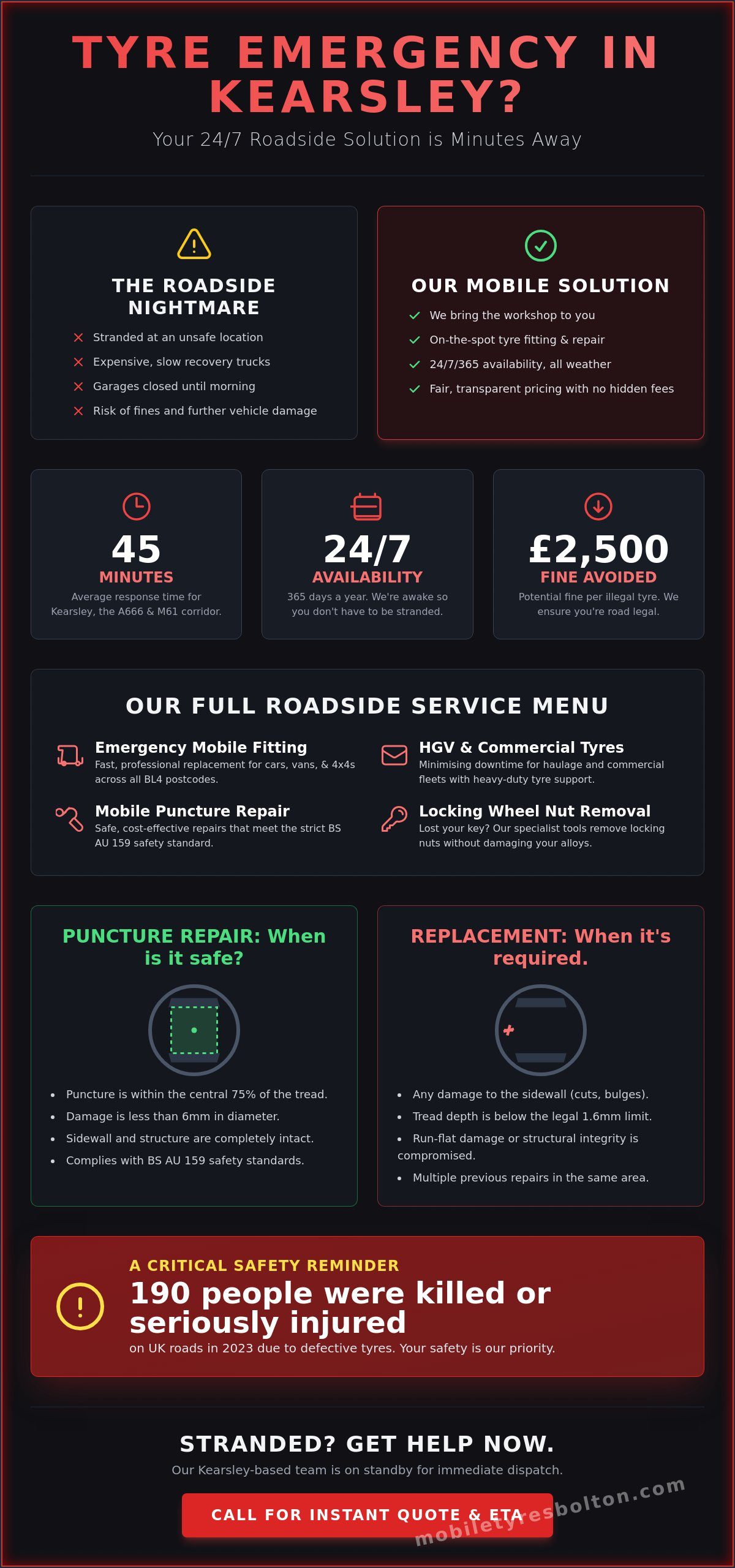 24 Hour Tyres Kearsley: Rapid Emergency Mobile Tyre Fitting 2026